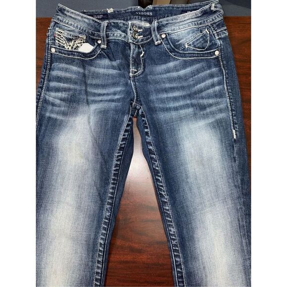 Vigoss The Chelsea Slim Boot Dark Wash Jeans Size 7/8 Length 33 - Picture 2 of 11
